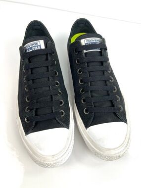 Converse Chuck Taylor Low White Cap Canvas Sneakers size 9 Black Streetwear